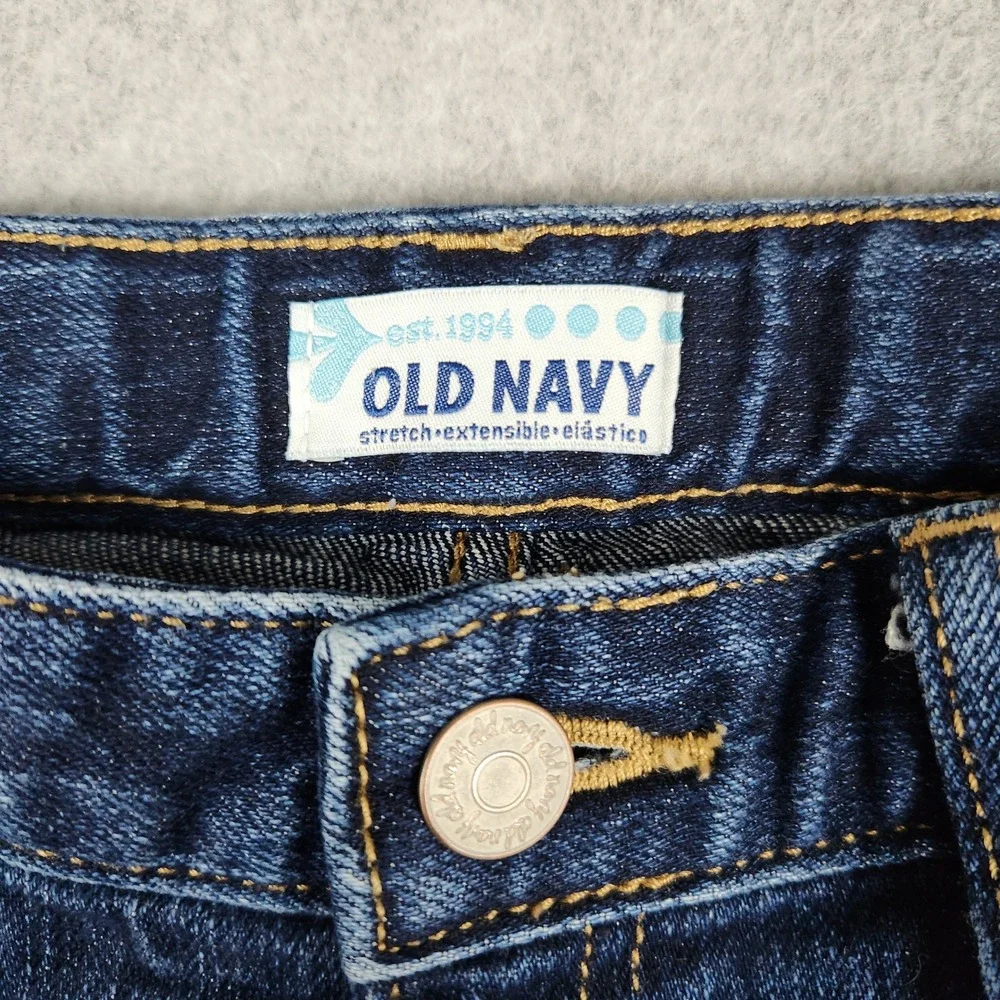 Old Navy Denim Shorts Girls 14 Blue Cotton Stretch Dark Wash 5-Pocket Casual